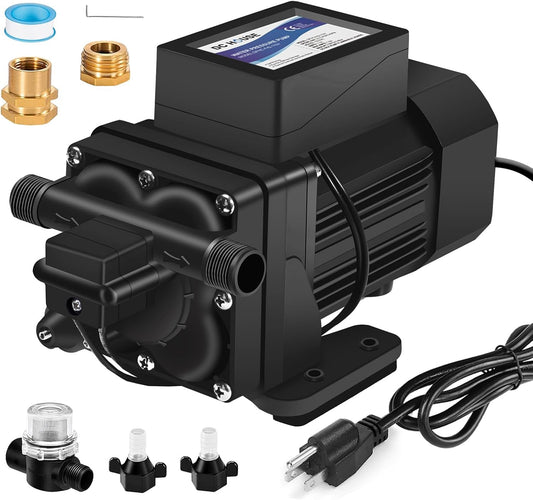 DC HOUSE Brushless 110V Water Pressure Transfer Pump 6.0 GPM 55 PSI Self Priming On Demand Electric Water Diaphragm Pump 110
