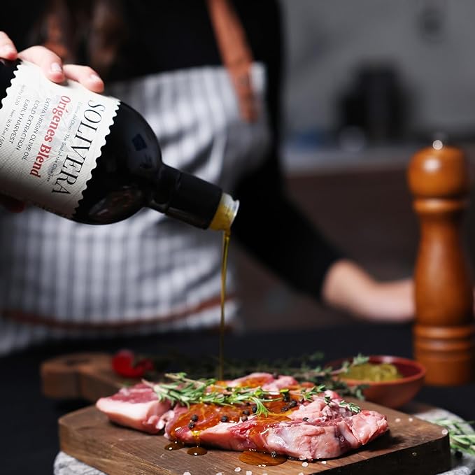 Solivera Orígenes Blend Extra Virgin Olive Oil Cold Pressed, 300+ High Polyphenols, Heritage Blend, Rich & Earthy, Single-Origin Organic Olive Oil, Hand Picked Early Harvest - 16.8 fl. oz. (Orígenes Blend)