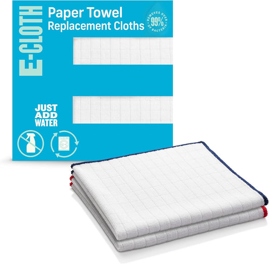 E-Cloth Wash & Wipe Dish Cloth, Microfiber Cleaning Cloth Reusable Paper Towel Alternative Cloths, Dish Towels for Drying