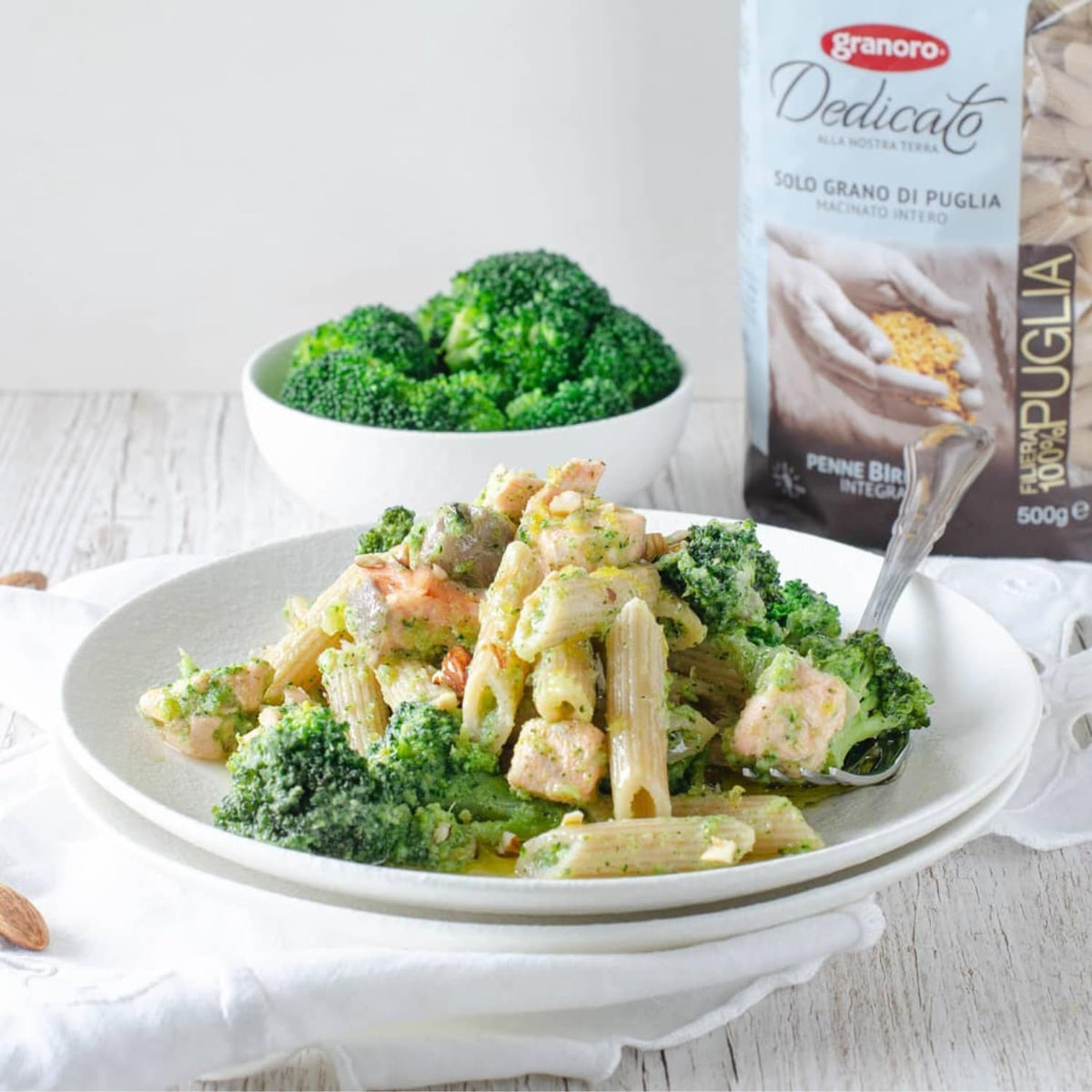 Granoro Dedicato Penne BIrigate (Double Ridged) #259 - Authentic Italian Pasta, Made from 100% Puglia Durum Wheat Semolina, Bronze Die, Non-GMO, Vegan, 1 lb Bags (Pack of 3)