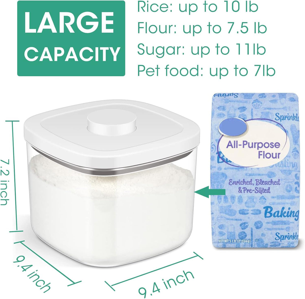 TBMAXS Airtight Rice Container 10 Lbs