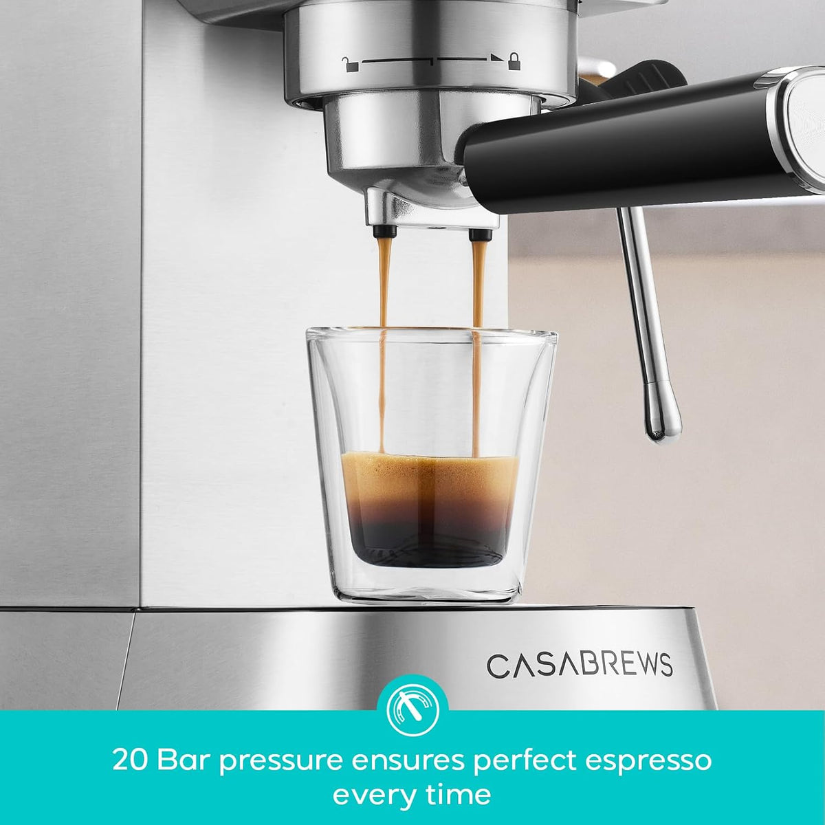 CASABREWS 5418 PRO Espresso Machine with Fast Heating System and Steam Wand