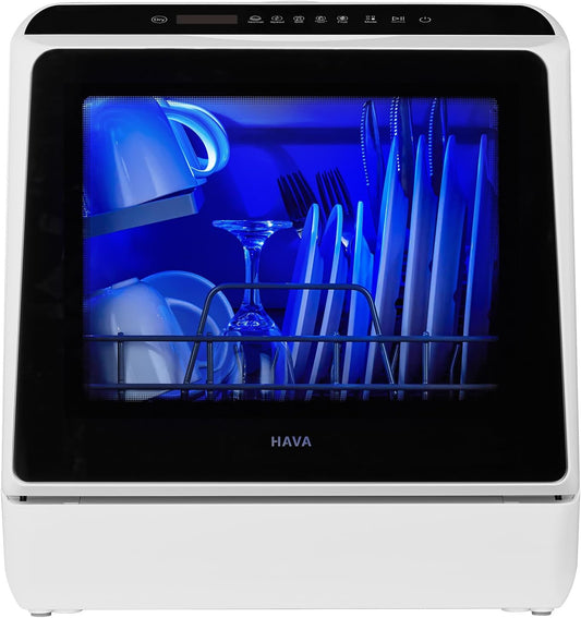 HAVA Countertop Dishwasher, 6 Programs Portable Dishwashers with 5L Built-in Water Tank, No Hookup Needed, Baby Care &