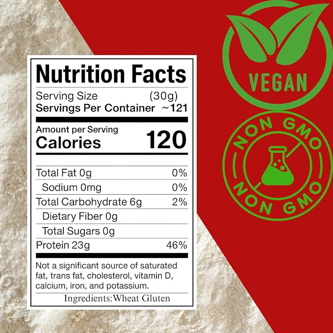 Food & Beyond Vital Wheat Gluten 4 lb x 2 Pack (8 LB) | High-Protein Natural Wheat Flour | Premium Quality for Baking, Bread, Pizza Dough & Seitan Recipes