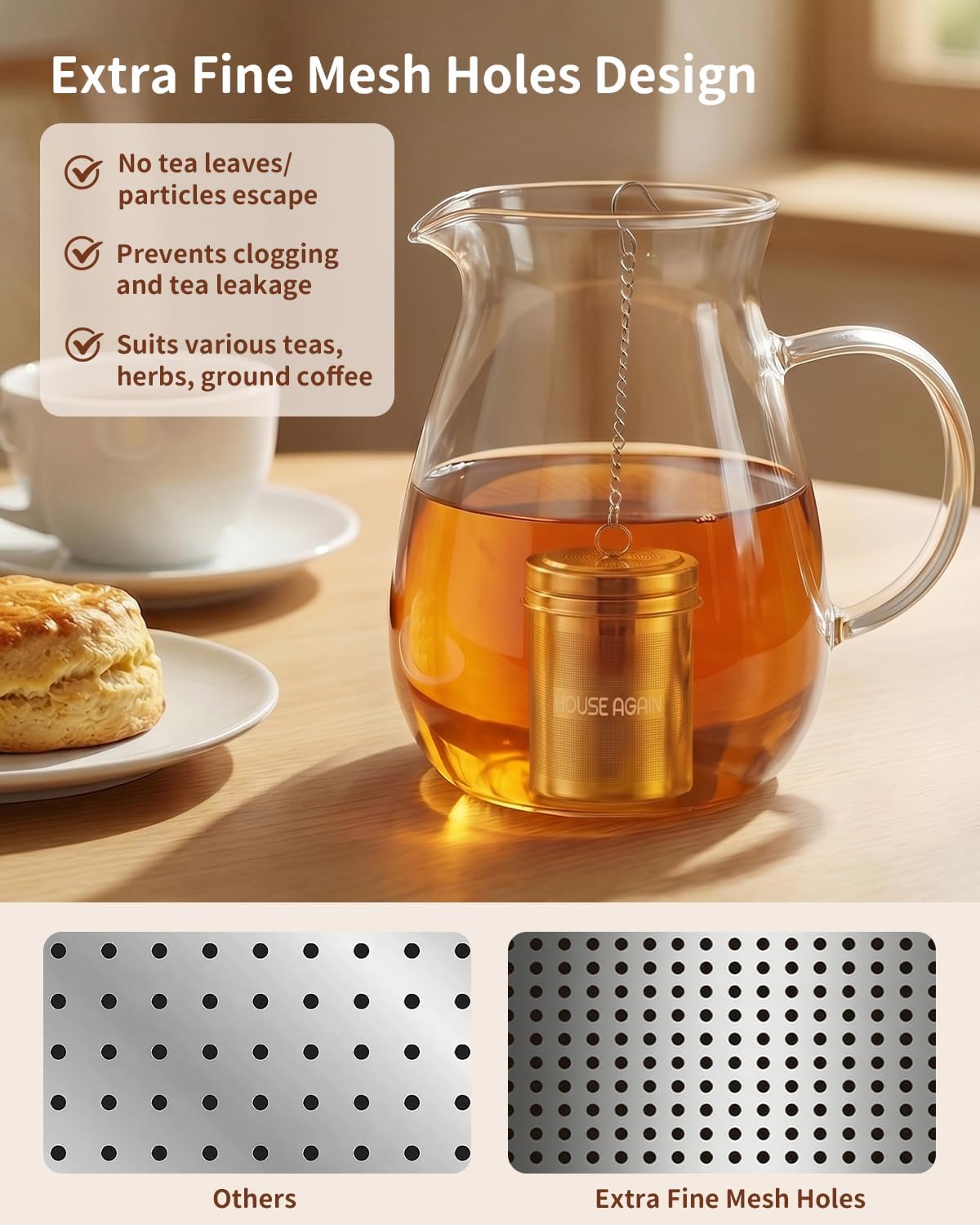 HOUSE AGAIN Large Tea Infuser with Scoop
