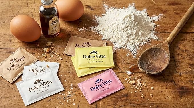 Sugar and Sweeteners Variety Pack (300-Pack) - Sugar Substitute and Assorted Perfect for Coffee, Tea, Baking, Office, Restaurant.