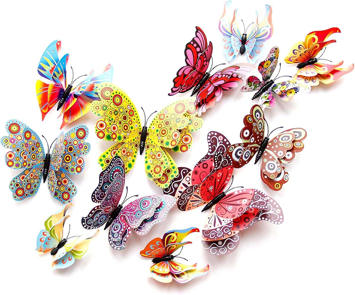 OPSEAM 3D Butterfly Wall Decor Butterfly Decorations Stickers with Magnets