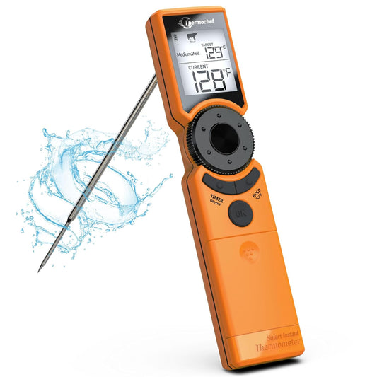 Digital Meat Thermometer for Grill, Instant Read Food Thermometers for Cooking with Food Doneness Guide, Calibration and LCD