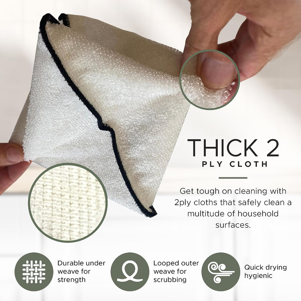 Dishcloths Kitchen Dishrag Cleaning Scrub Reusable 6pk 6x7in | Bamboo-Rayon, Absorbent, Scrub-Non-Scratch, Washable, Durable, Fast-Drying, Multi-Surface, Hand-Sized, Household Cleaning