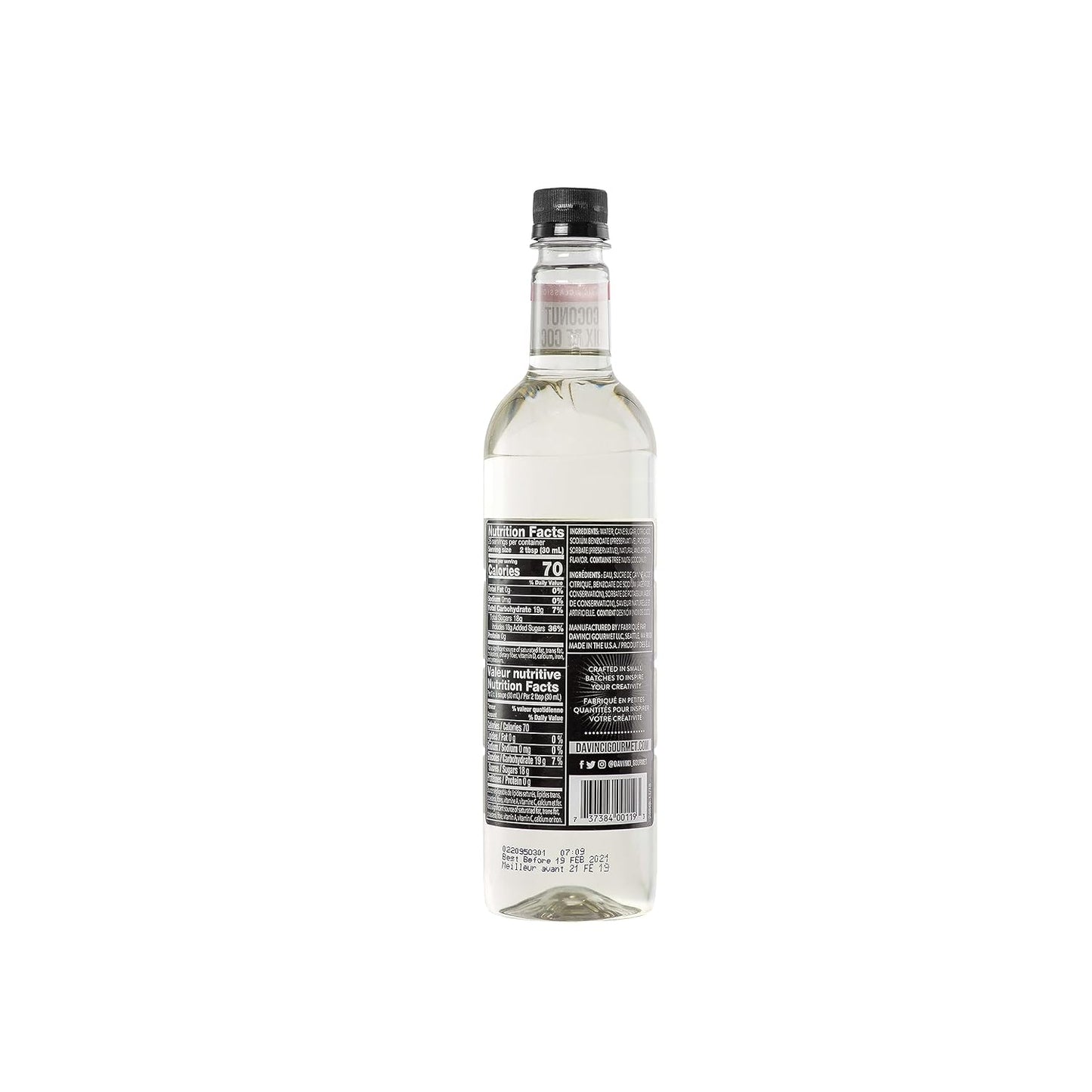 DaVinci Gourmet Classic Coconut Syrup, 25.4 Fluid Ounces, Kosher Pareve, 1 Count