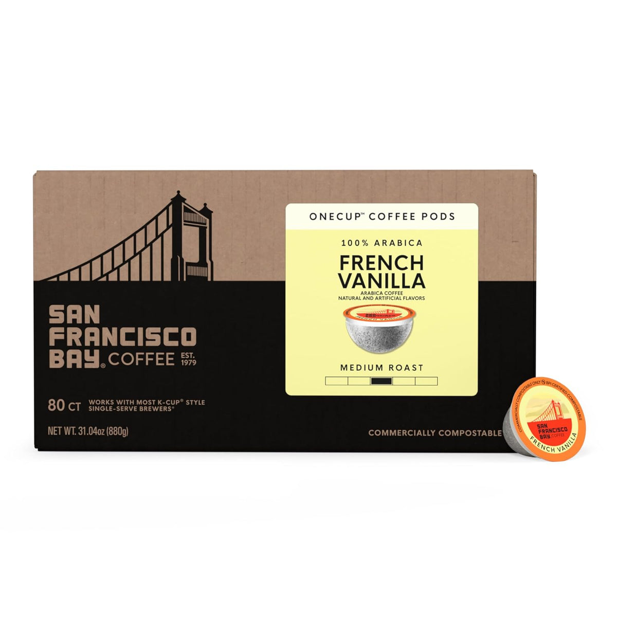 San Francisco Bay French Vanilla K-Cup Compatible Coffee Pods, 80 ct