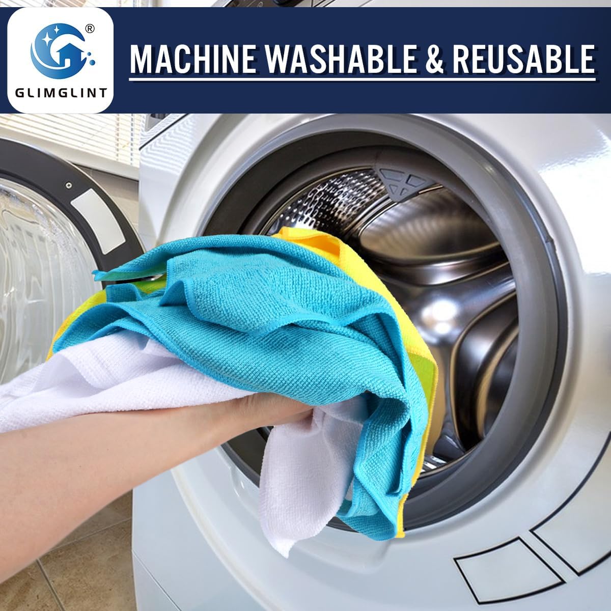GLIMGLINT Microfiber Cleaning Cloth, 12 Pack Towels for Cars 14 X12 Inch
