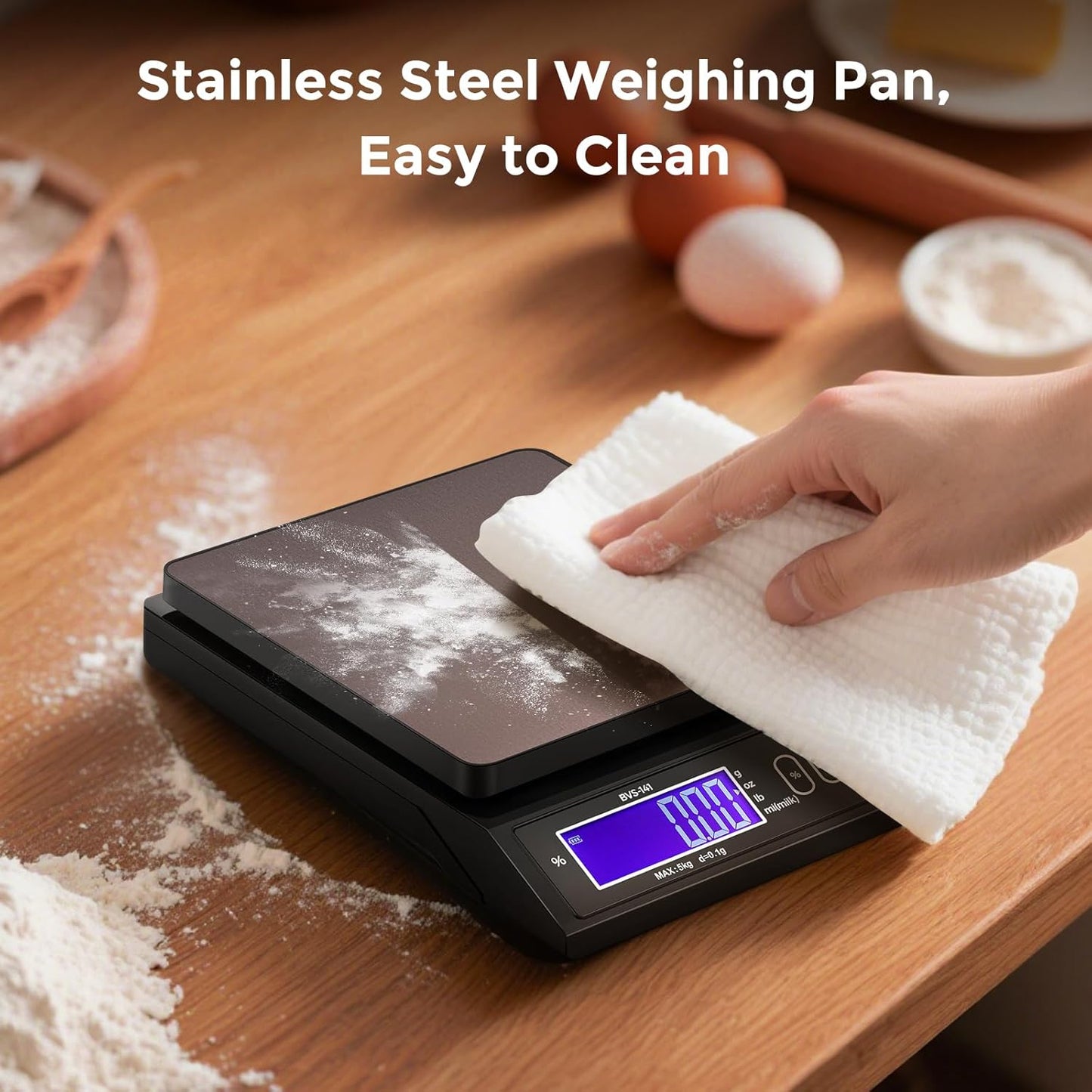Baking Scale 0.1 Gram Accuracy Digital Scale for Kitchen, Candle, Soap and Sourdough Bread Making, with Percentage Weighing Function, Weigh in Grams, Pounds and Ounces (10 lb)