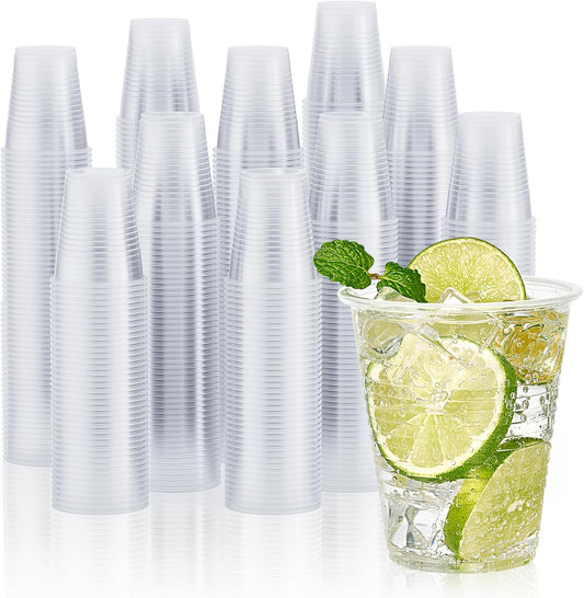 Vplus 2000 Pack 12 OZ Clear Plastic Cups, 12 Ounce Disposable Drinking Cold Water Party Bulk Plastic Cups for Business