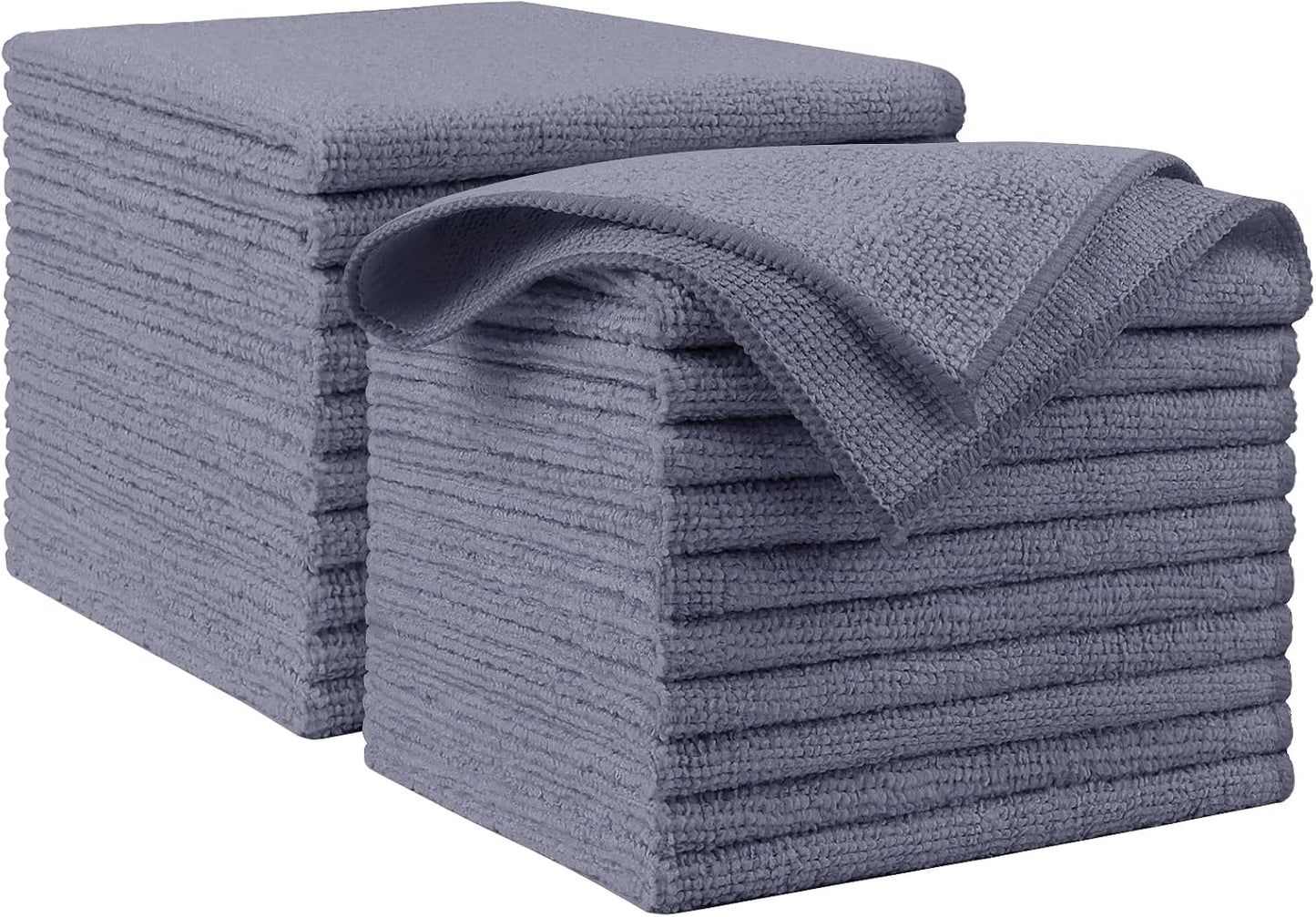 AIDEA Microfiber Cleaning Cloth Grey 20PK, Microfiber Towels 12"×12"