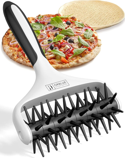 Orblue Pizza Dough Docker Pastry Roller with Spikes, Pizza Docking Tool for Home & Commercial Kitchen - Pizza Making