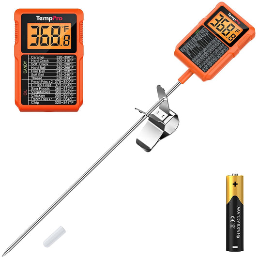 TempPro TempDip 1 Sec Digital Candy Thermometer with Pot Clip &amp; 10" Probe