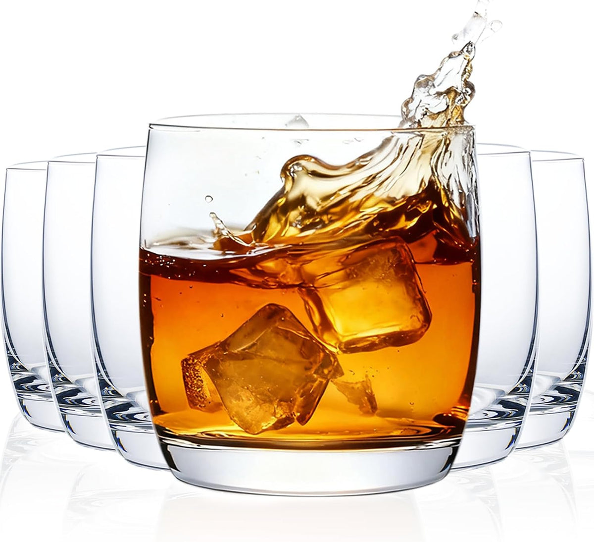Wlasss Whiskey Glasses Set of 6, 12.5 oz Crystal Rocks Glasses | Premium Crystal Glass, Ideal for Whiskey,Scotch,Bourbon,Cocktail, Dishwasher Safe Lowball Glass, Gift for Men