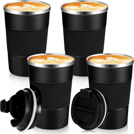 Sabary 4 Pack 16 oz Bulk Travel Coffee Mug with Lid Reusable Vacuum Insulated Coffee Tumbler Double Wall Thermal Stainless