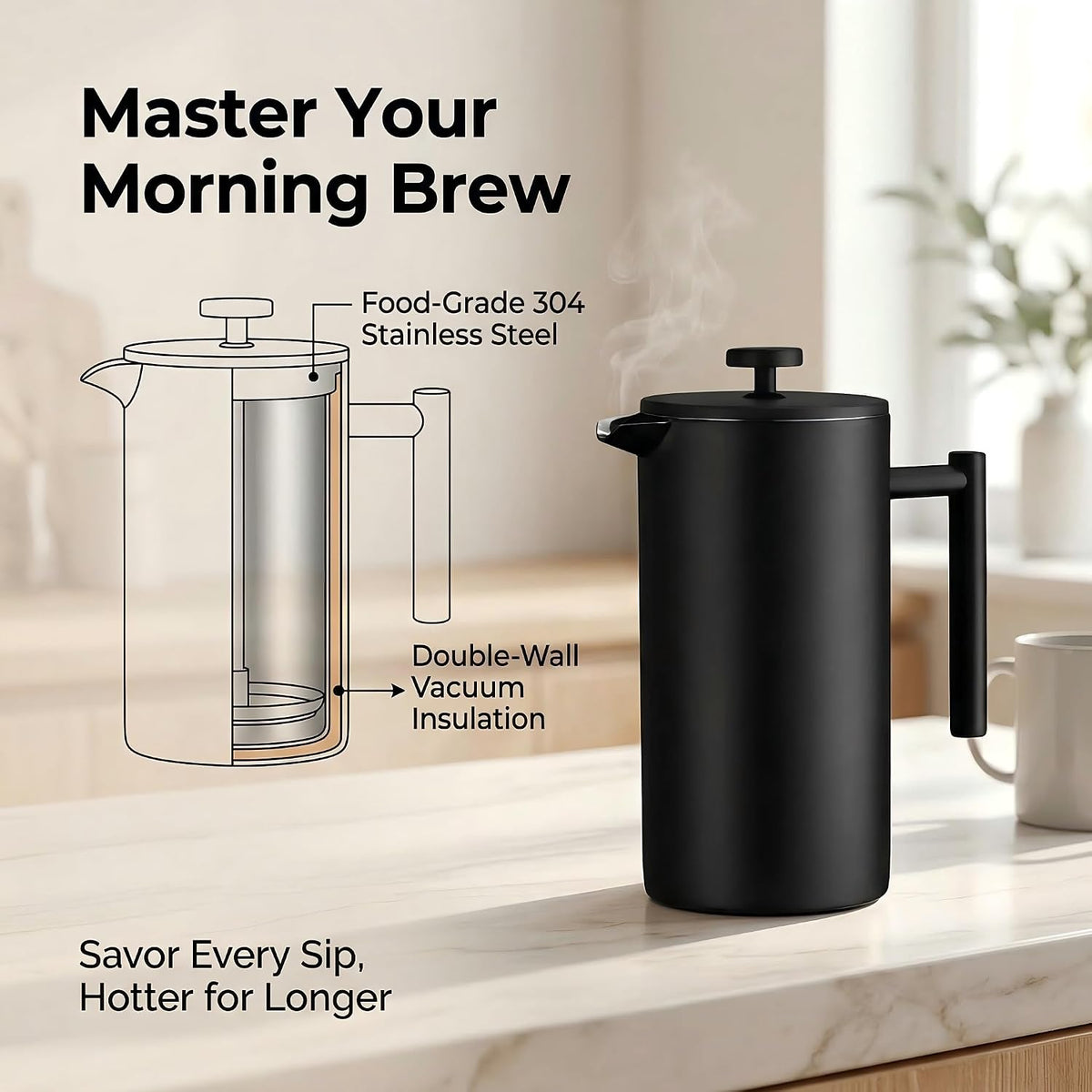 YJX 34oz Black Coffee Maker