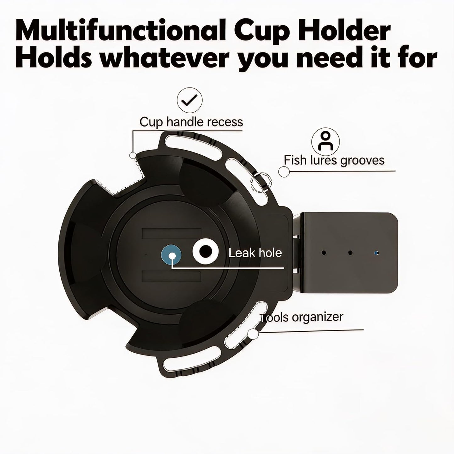 Desk Cup Holder with Metal Clamp, Clip on Cup Holder for 8-28oz Bottles