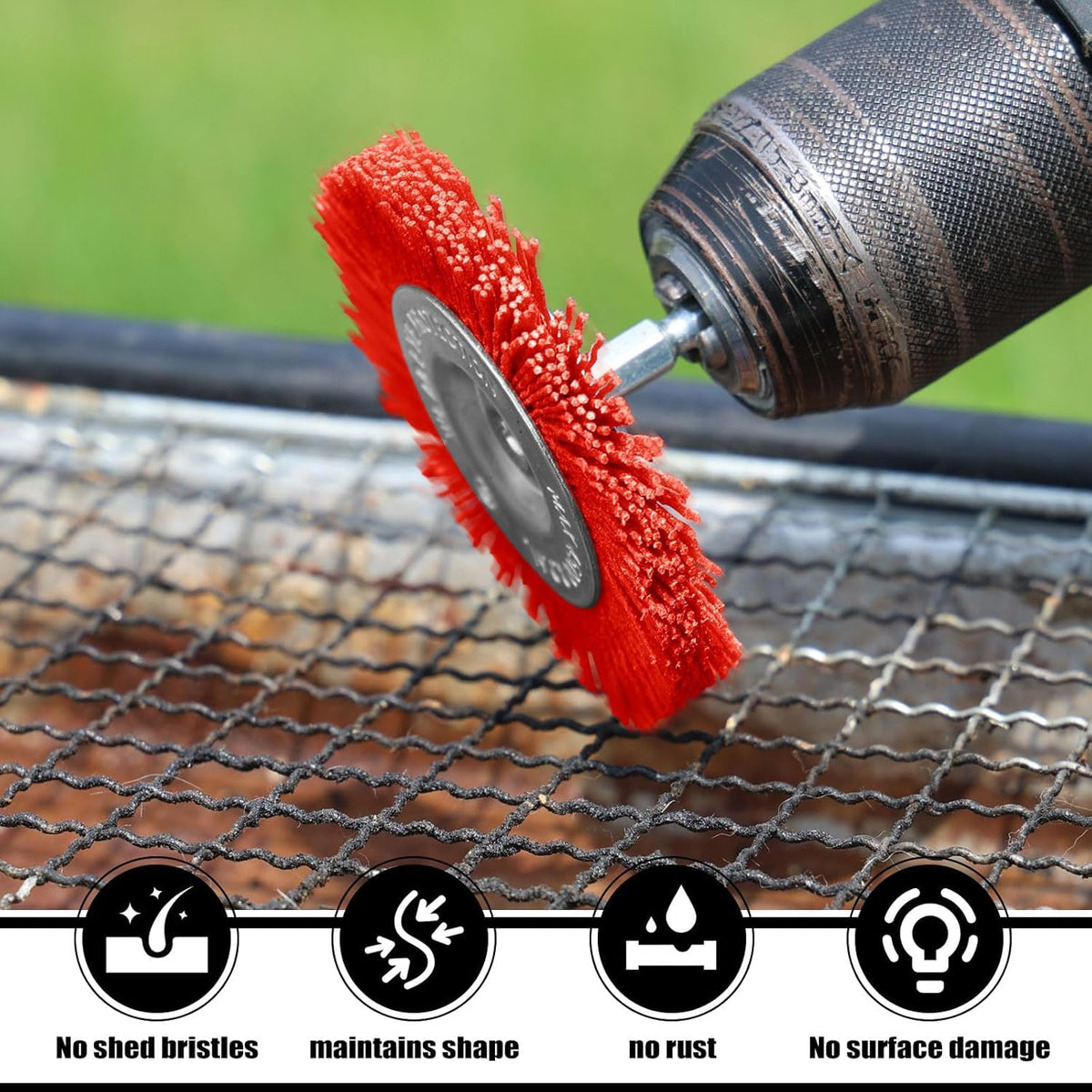 POLIWELL 9 Pack Nylon Filament Abrasive Wire Sanding Brush Wheel