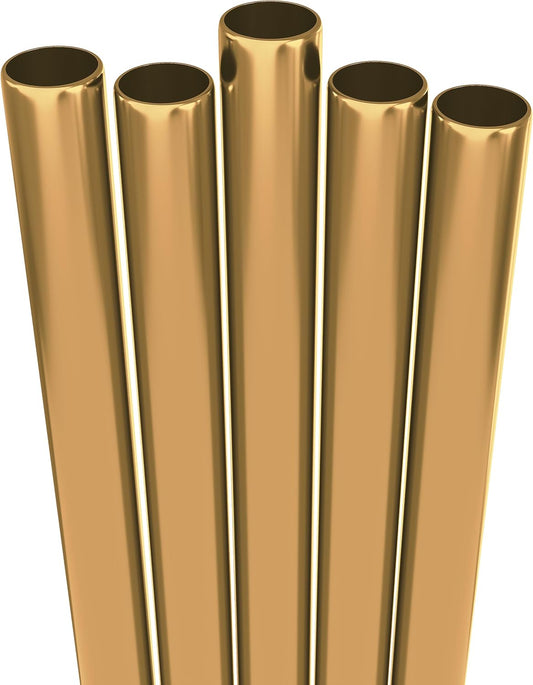 5 Boba Straws Stainless Steel + Cleaning Brush. 10.23" Long Extra Wide Metal Straws Reusable Fat Thick Large Jumbo for