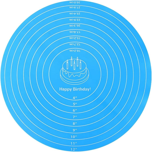 Silicone Baking Mat Cake Mat Silicone Cake Mat Silicone Baking Mat with Measurements for CakeTurntable Stand Non-Stick Heat
