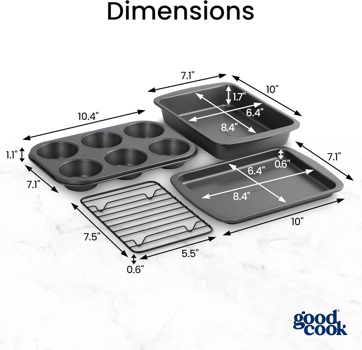 GoodCook 4-Piece Nonstick Steel Toaster Oven Set with Sheet Pan