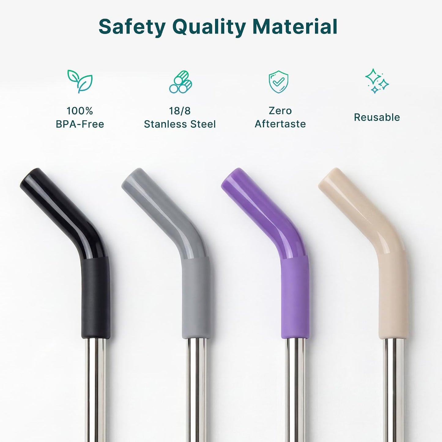 6.7" Short Metal Straw-Reusable Stainless Steel Straws with Silicone Tips | 304 Stainless Steel-BPA Free, Includes 2 Brush &amp; Pouch, Short Design Fit for Small Cups