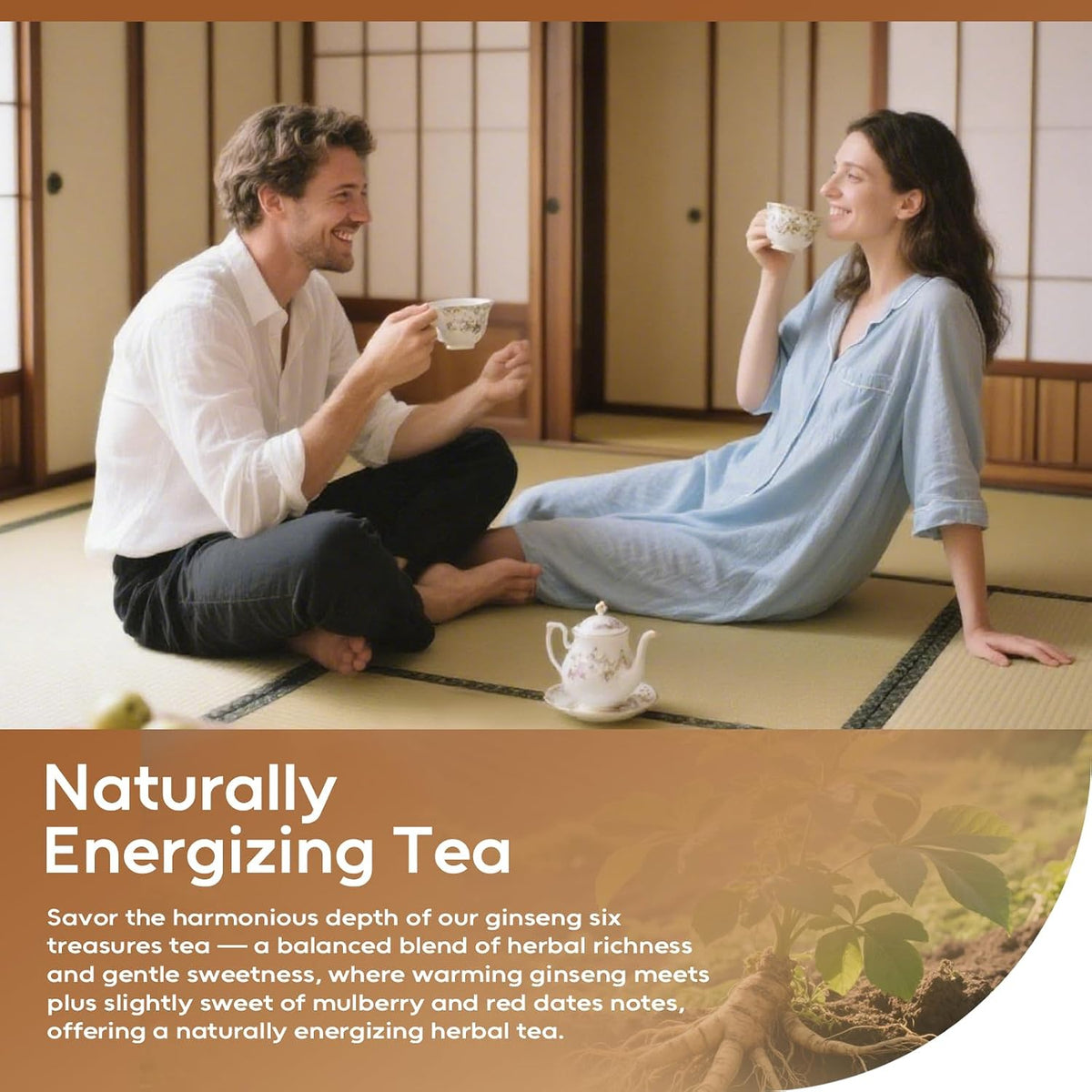 FullChea - Ginseng Six Treasure Tea Bags, 30 Ct, Traditional Herbal Blend | Traditional herbal blend with ginseng, goji berry. Supports daily wellness and gentle digestion. Caffeine-free, Non-GMO ﻿