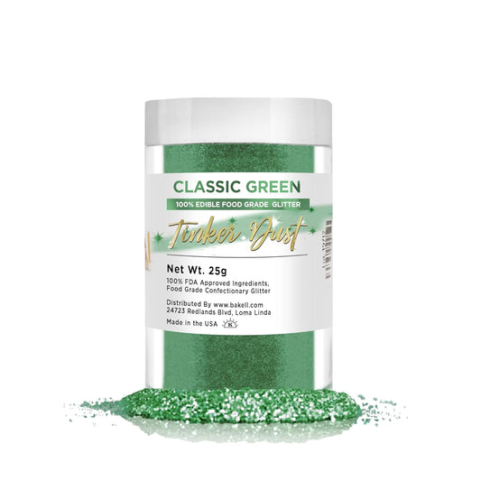 BAKELL Classic Green Edible Glitter, 25 Grams | TINKER DUST Edible Glitter | KOSHER Certified | 100% Edible Glitter | Cakes,