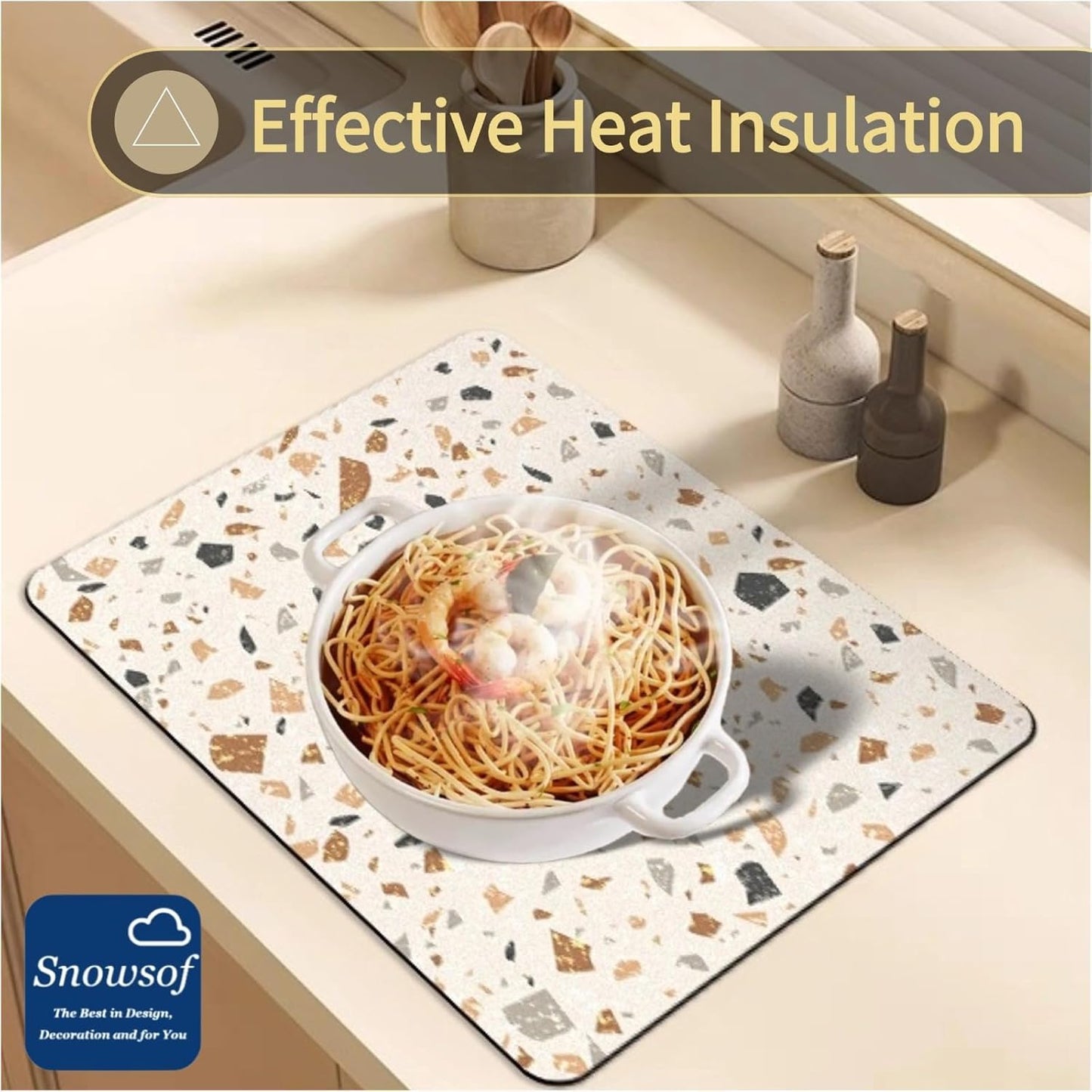 Dish Drying Mat - Absorbent Countertop Mat for Coffee Maker, Expresso Machine, Kitchen Use (01,16''×20'')