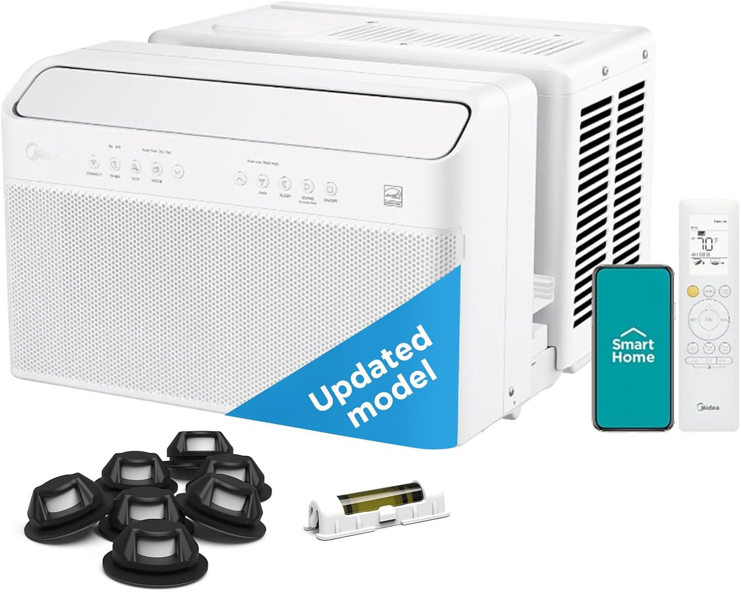 Midea MAW08V1QWT 8,000 BTU U-Shaped Window Air Conditioner – Inverter Technology, Ultra Quiet, Energy Efficient