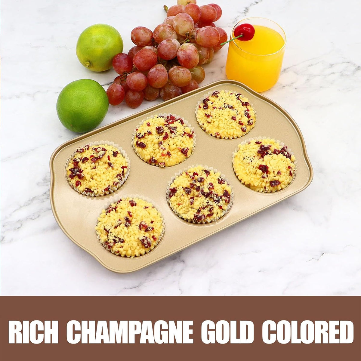 Jumbo Muffin Pan, 6 Cup, 3.5inch Dia, 2 Pack
