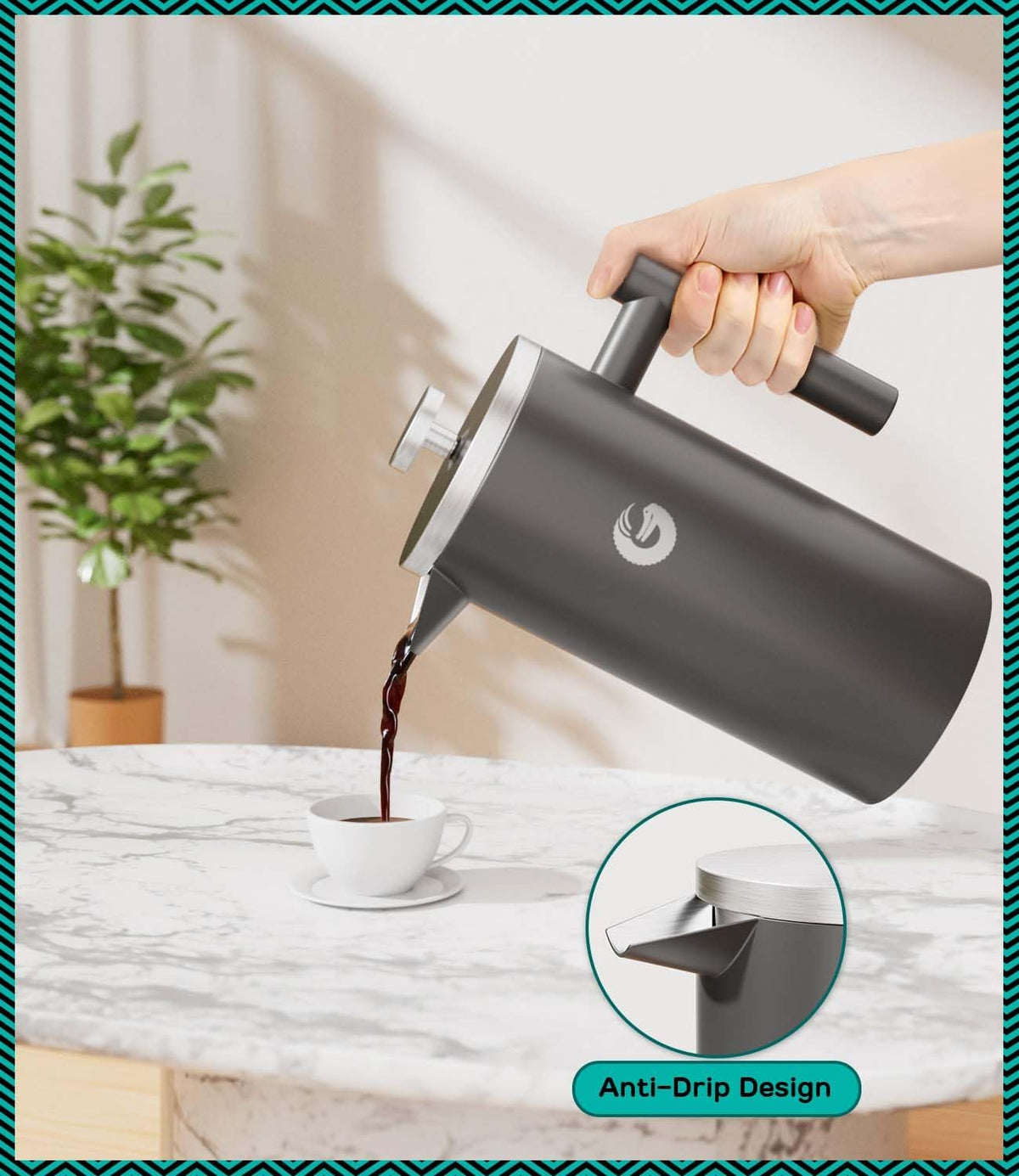 Coffee Gator French Press Coffee Maker 34 oz