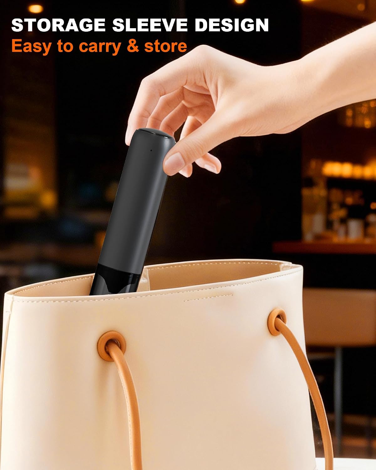 Rechargeable Milk Frother Handheld Foam Maker, Black