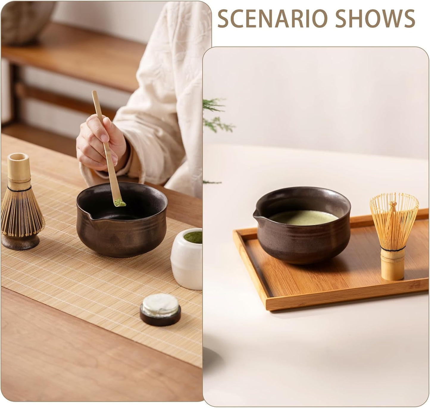 Ochcahser Matcha Set, Matcha Whisk Set Includes 17 oz Matcha Bowl | Matcha Whisk Holder (Chasen), Bamboo Matcha Whisk and Scoop, Ceramic Matcha Kit for Tea Lovers, Ideal Matcha Gift Choice