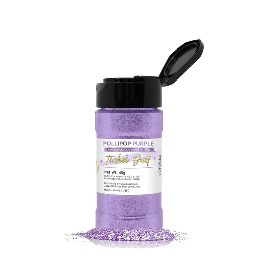 Pollipop Purple BAKELL Edible Glitter, 45 Grams | TINKER DUST Edible Glitter | KOSHER Certified | 100% Edible Glitter |