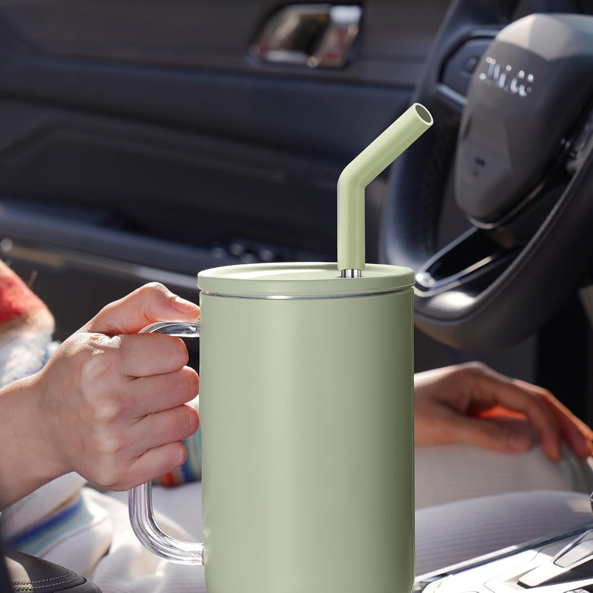 Tomorotec 6-Pack Metal Straws with Silicone Tip Fit for Stanley 14-40oz Cup