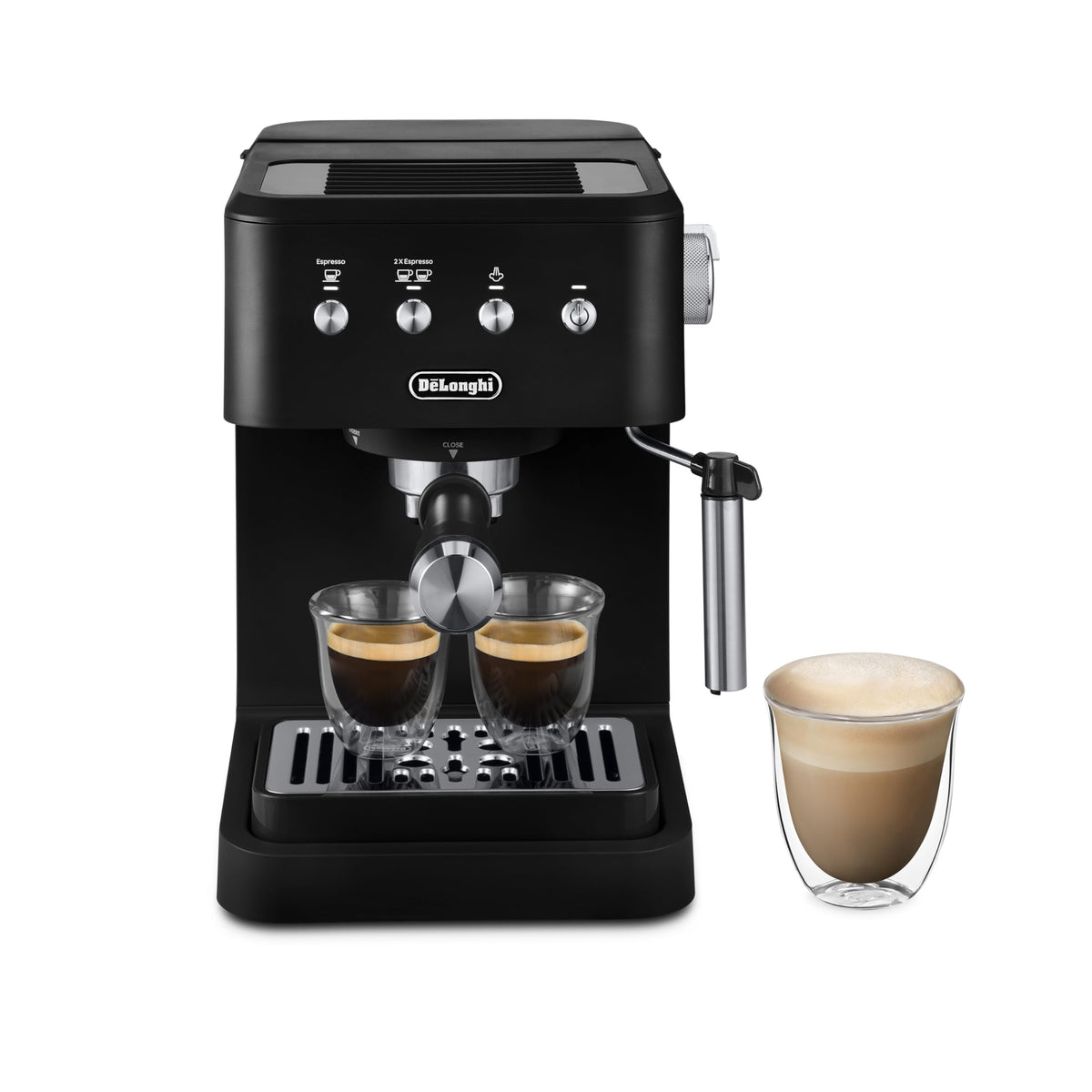 De'Longhi De’Longhi Classic Matte Black Espresso Machine, Easy-to-Use Milk Frother