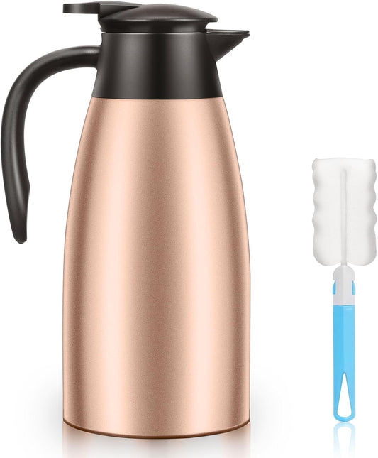 1 PCS 68 OZ Thermal Coffee Carafe, Insulated Stainless Steel Coffee Carafe Double Walled Vacuum Thermal Pot Flask with