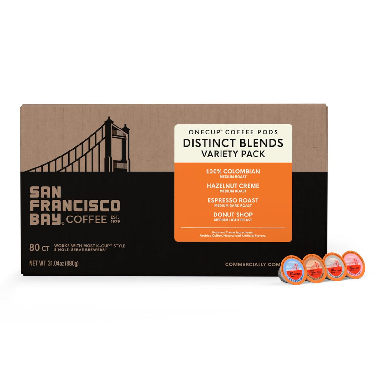 San Francisco Bay Variety Pack Assorted K-Cup Compatible Coffee Pods, 80 ct