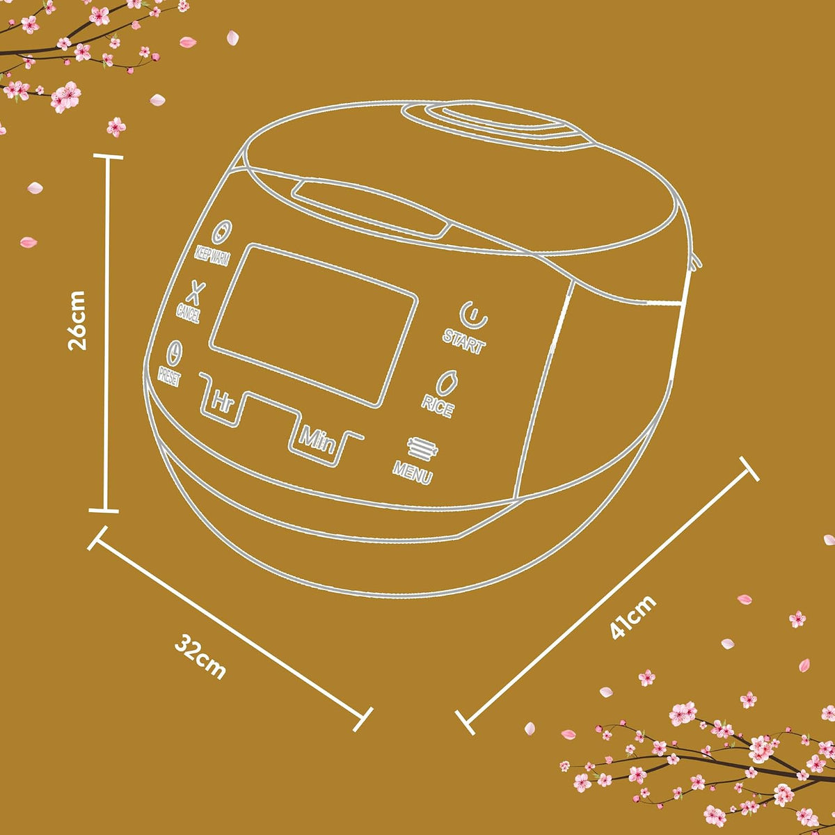 Yum Asia Sakura Rice Cooker with Ceramic Bowl and Advanced Fuzzy Logic (8 Cup, 1.5 Litre) 6 Rice Cook Functions, 6 Multicook Functions, Motouch LED Display, 120V Power (White and Siver)