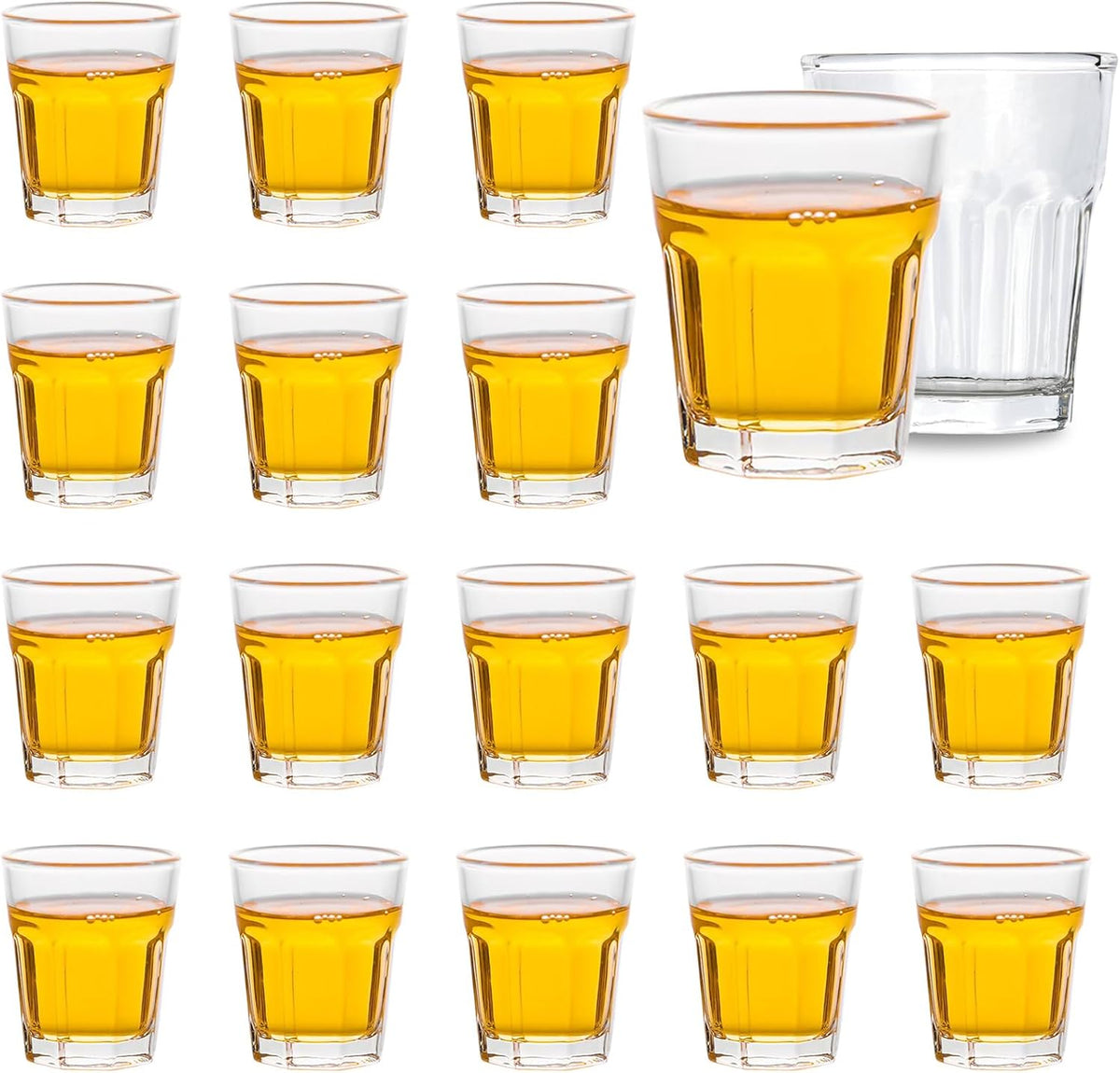 16 Piece Shot Glasses Set 50ML/1.5oz.Small Espresso and LiquorGlasses for Whiskey TequilaVodka, Thick Glass Cups forPotter Style Cocktails Bar Party