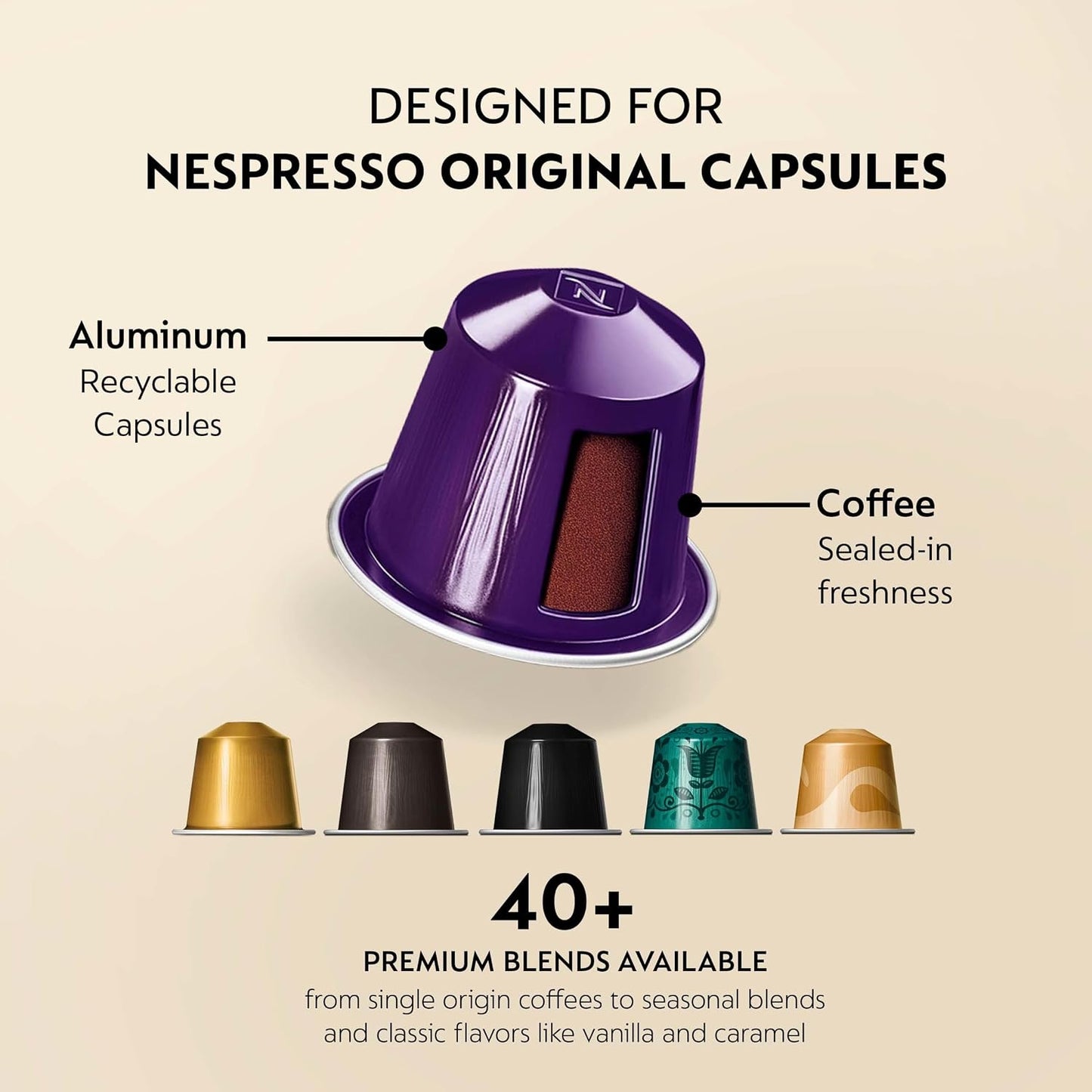 Nespresso Original, Variety Pack, 50-Count Espresso Coffee Pods | Capsules Medium and Dark Roast Pack of 1 Brews 1.35oz