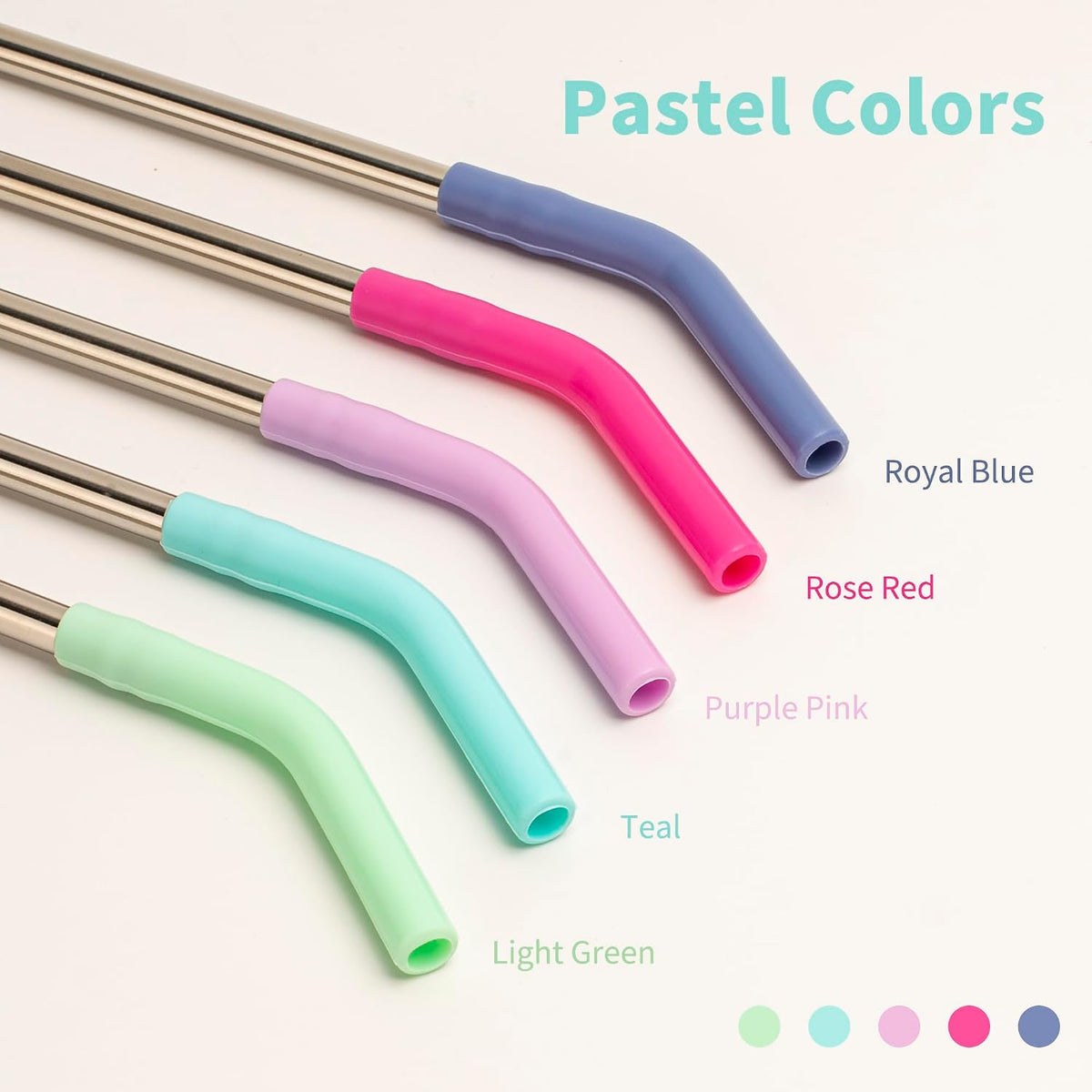 12" Long Metal Straw for Stanley 40oz Cup, Reusable Straw with Silicone Tip