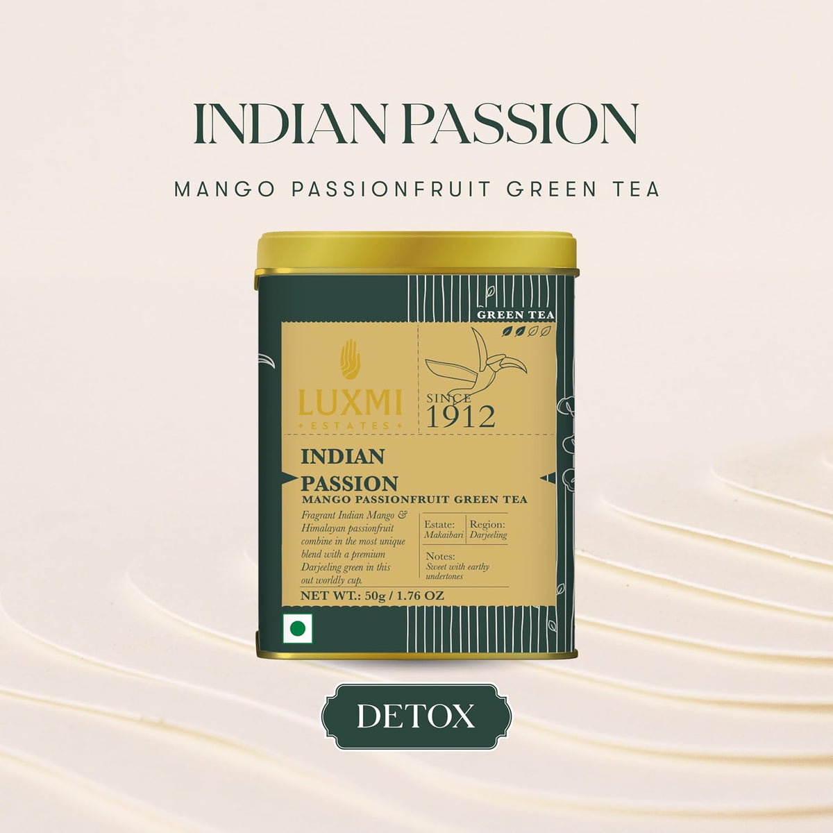 Luxmi Estates - Indian Passion 50g, 1.76 Oz loose tin caddy, Herbal tea