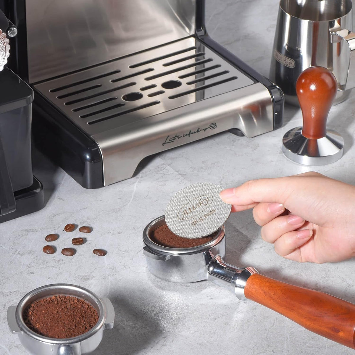 Attsky 58.5mm Espresso Puck Screen for 58mm Portafilter
