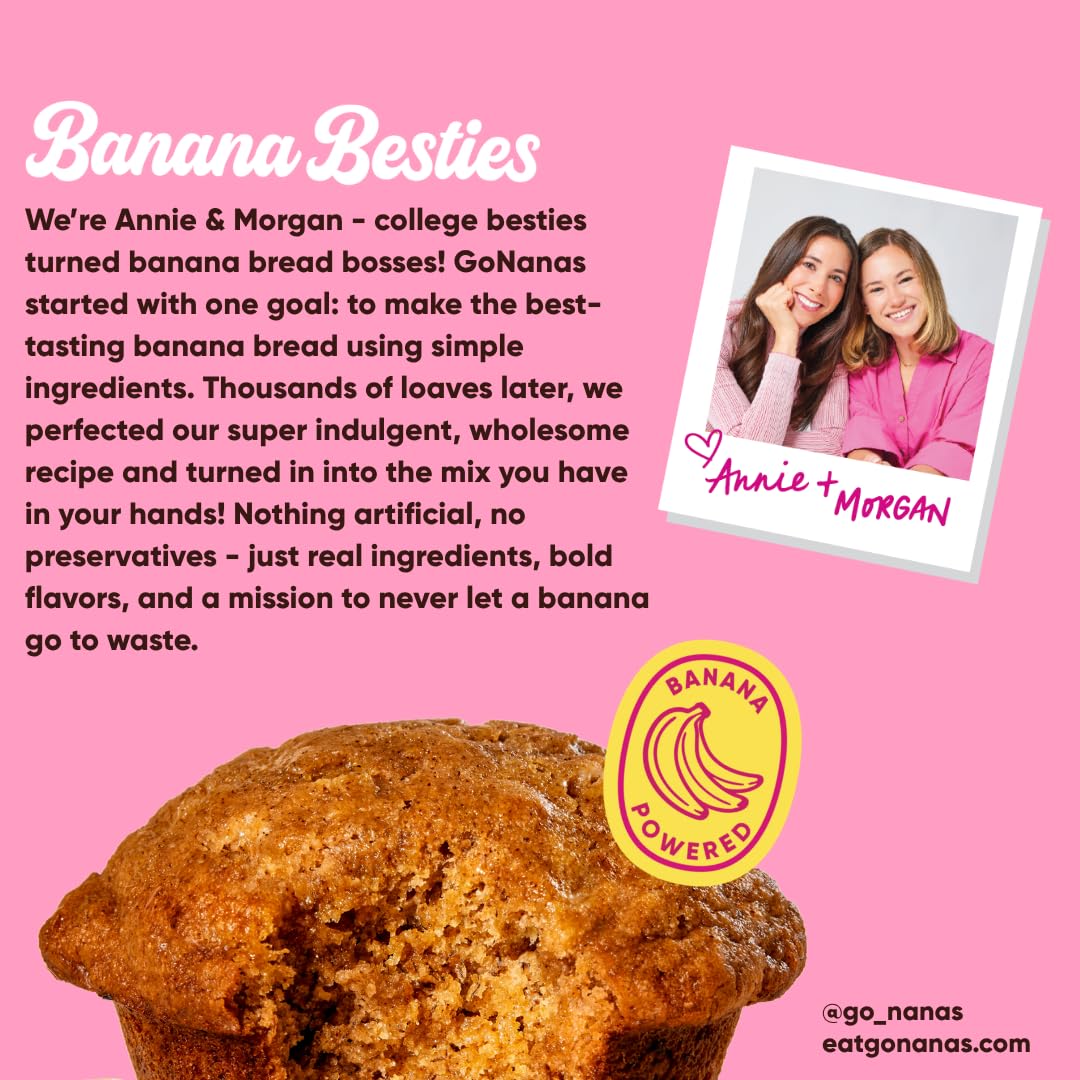 GoNanas Salted Caramel Banana Bread &amp; Muffin Mix, Gluten Free Vegan, 1 Pack | Dairy Free, Nut Free, Soy Free | Allergen Friendly | Better for You | Customizable | Bakes 12 Muffins or 1 Loaf | Women-Owned